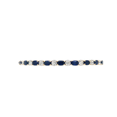 Sapphire and Diamond Bangle in Yellow Gold