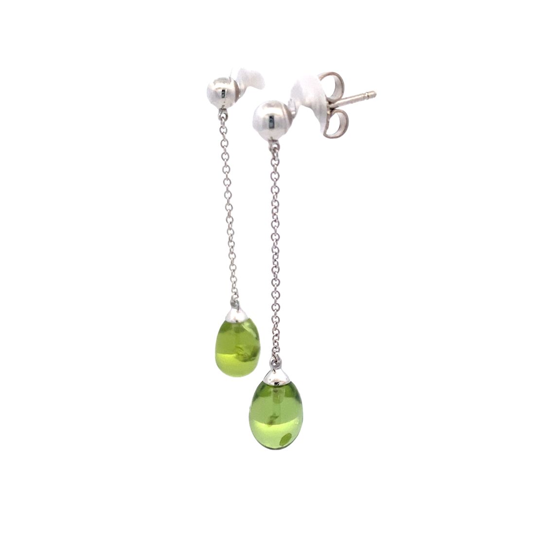 Estate Peridot Drop Earrings in White Gold by Tiffany & Co.