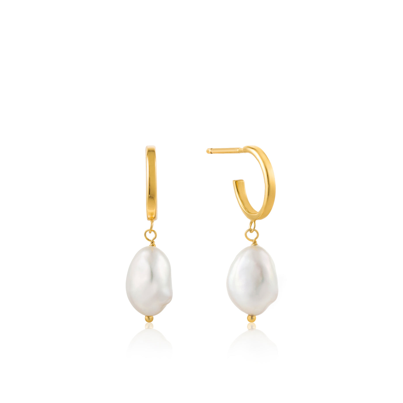 Pearl of Wisdom Earrings in Yellow Gold by Ania Haie