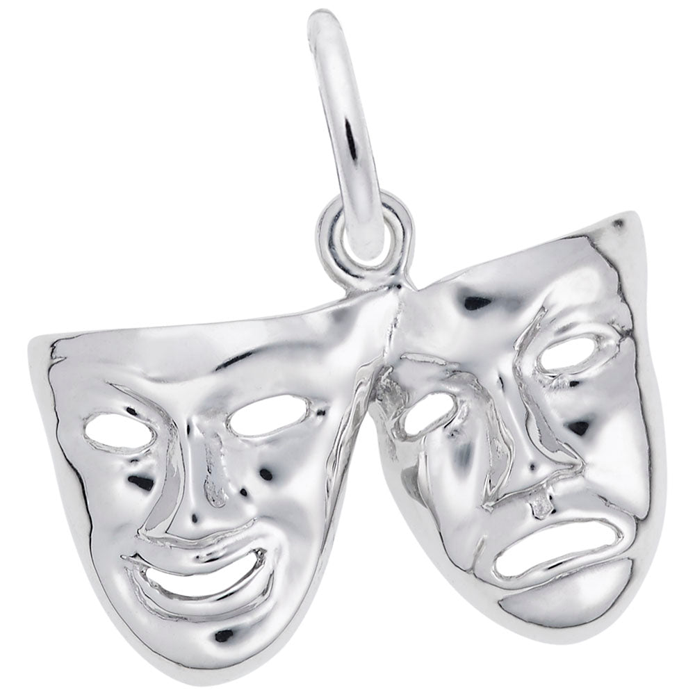 Comedy/Tragedy Charm in Silver