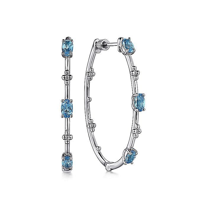 Swiss Blue Topaz Bujukan Earrings in Silver by Gabriel & Co.