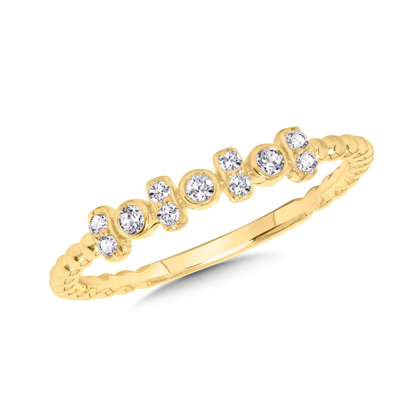 Diamond Stackable Ring in Yellow Gold