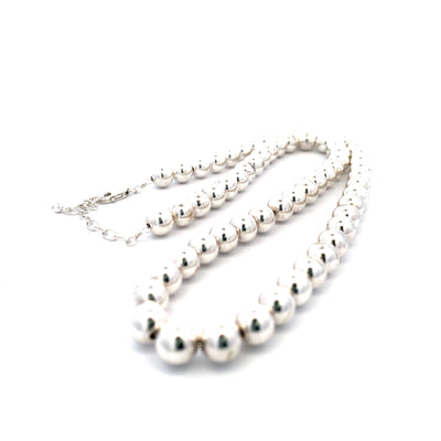 Estate 24" Beaded Necklace in SIlver