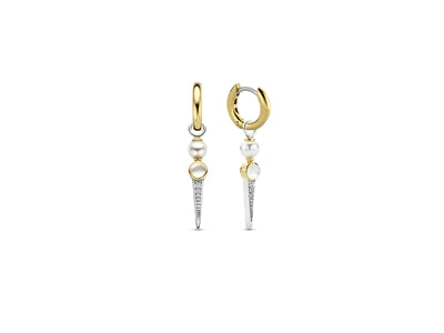 Ti Sento Milano Two-Tone Pearl Drop Earrings