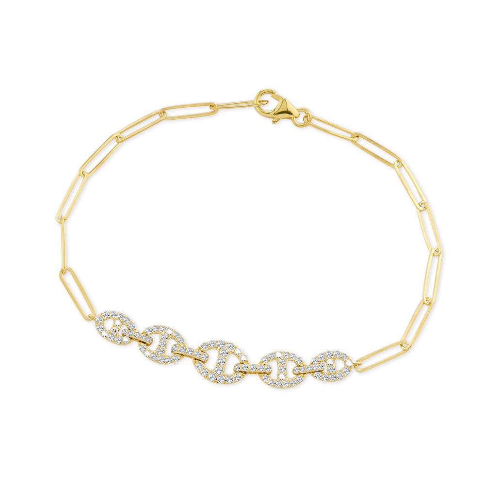 Yellow Gold Diamond Sectional Bracelet