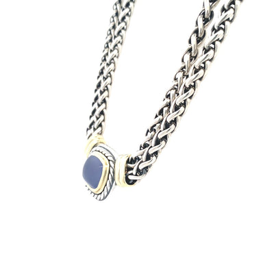 Estate David Yurman Chalcedony Necklace in Two-Tone Gold