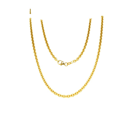 24" Solid Cable Chain in Yellow Gold