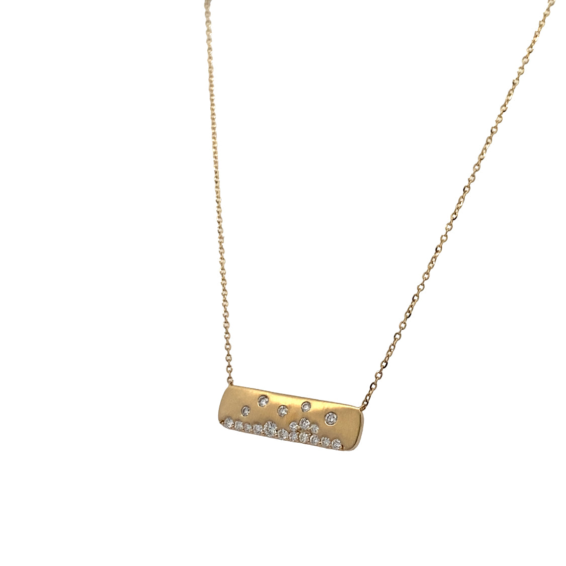 Diamond Bar Necklace in Yellow Gold