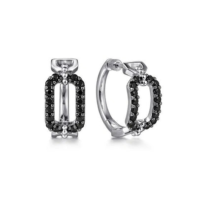 Gabriel & Co. Silver Black Spinel Bujukan Link Earrings