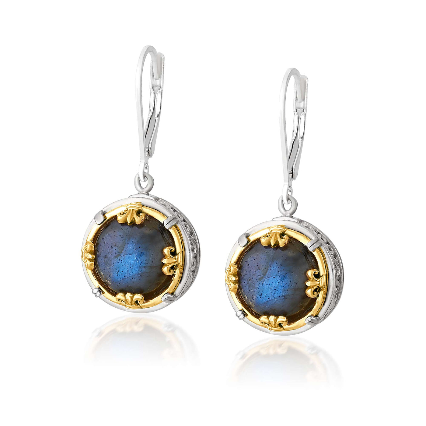 Anatoli Jewelry, Inc. Two-Tone Drop Earrings Gemstone Earrings 810CT-L