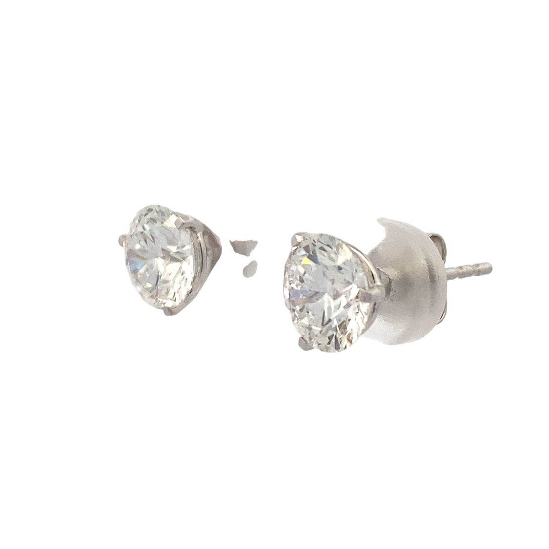 LAB-Created 3.0ctw Diamond Martini Style Stud Earrings White Gold