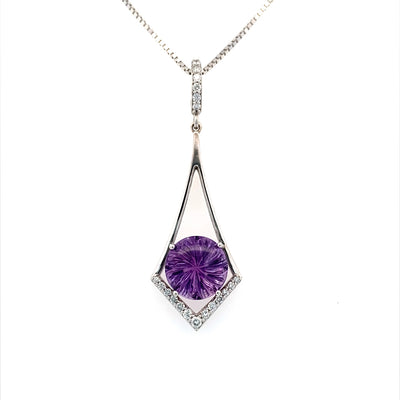 Amethyst Vortex Pendant in White Gold by B&C