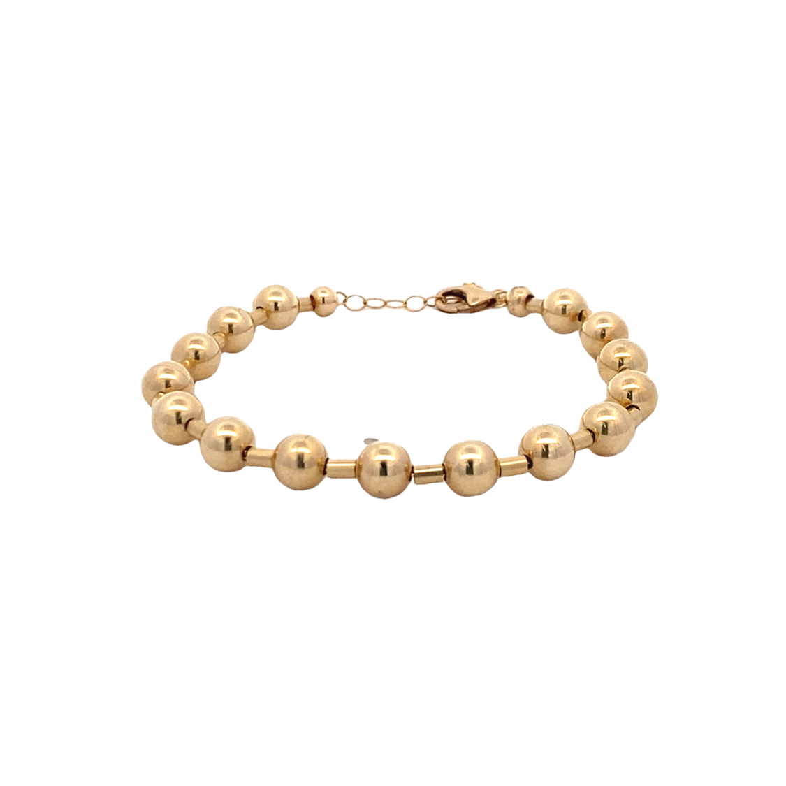 Stretch Beaded Edge Bracelet in Yellow Gold by Karen Lazar