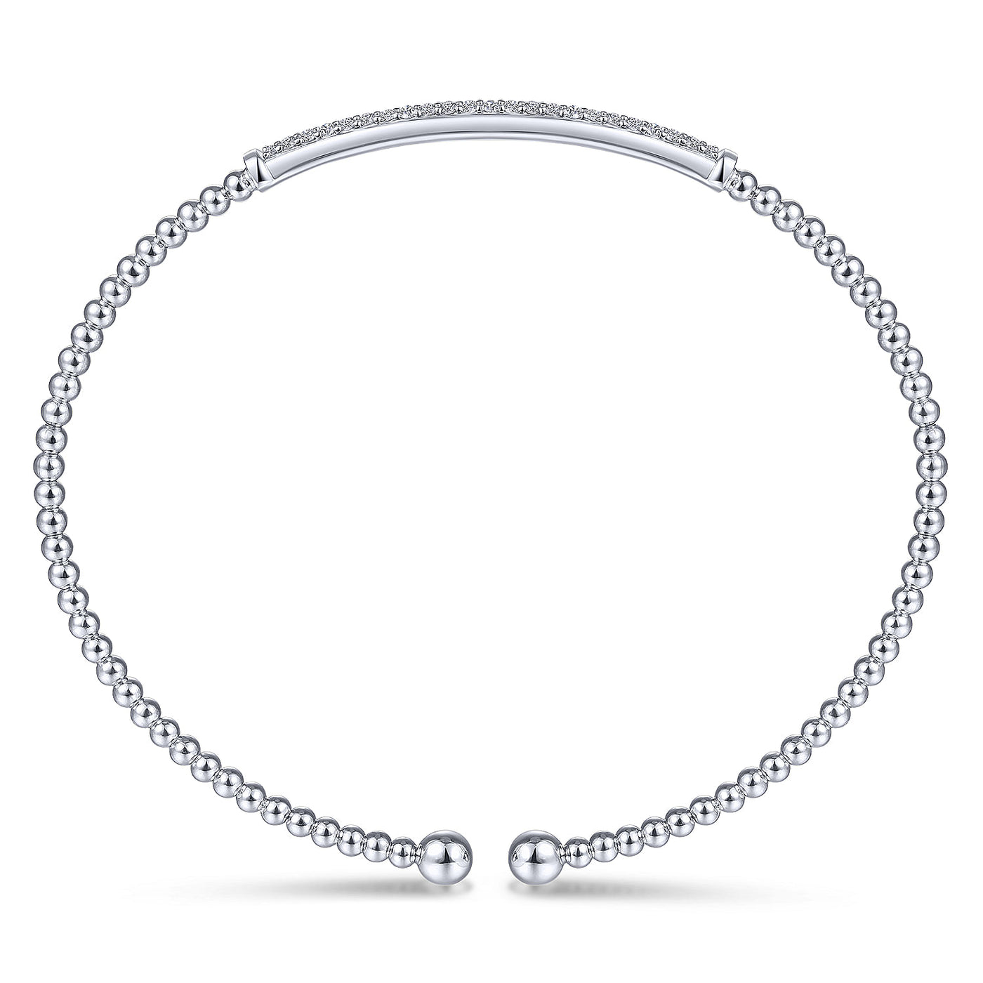 Two Row Diamond Bar Bracelet in White Gold by Gabriel NY