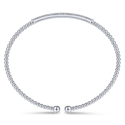 Two Row Diamond Bar Bracelet in White Gold by Gabriel NY