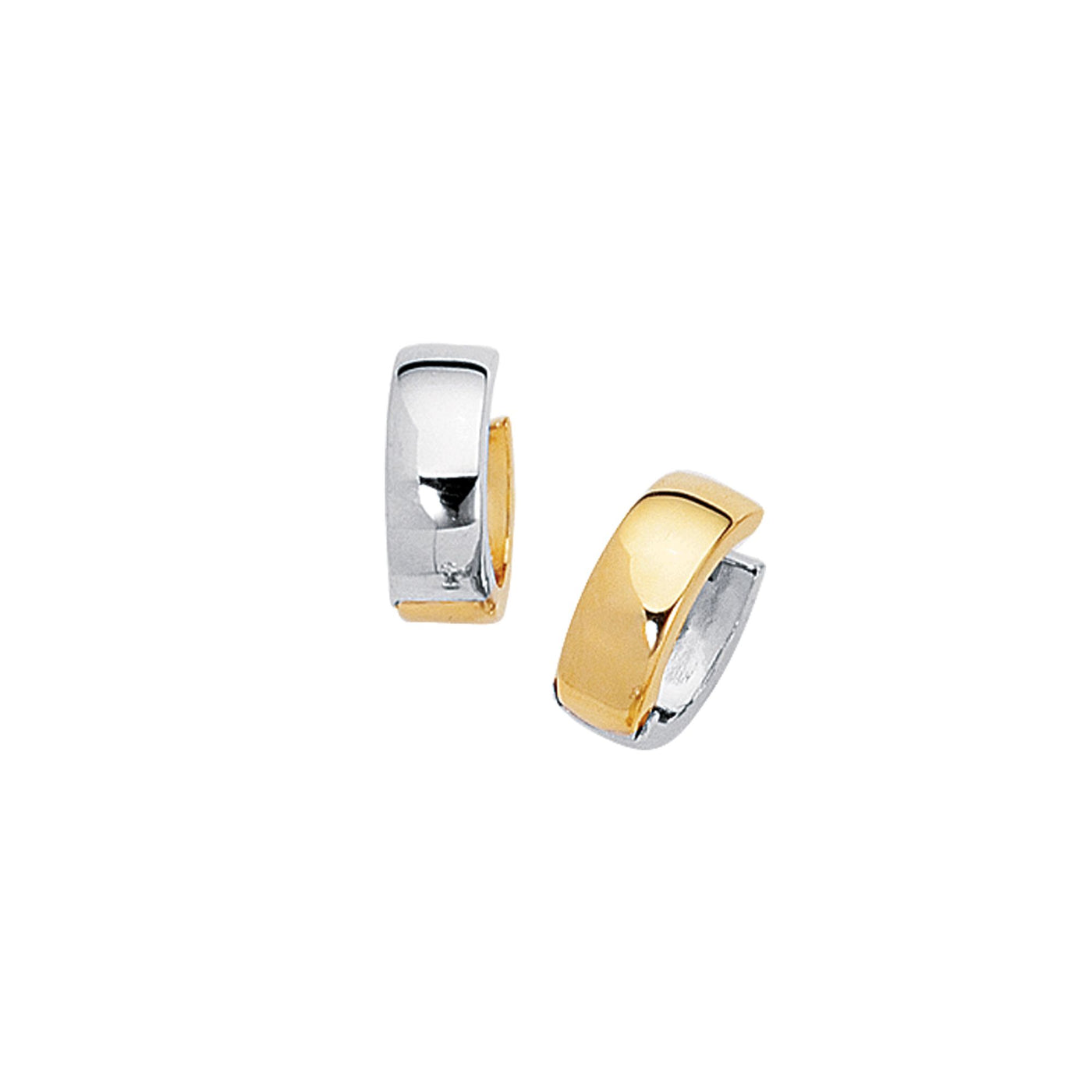 Two-Tone Huggie Earrings Gold Earrings SN4