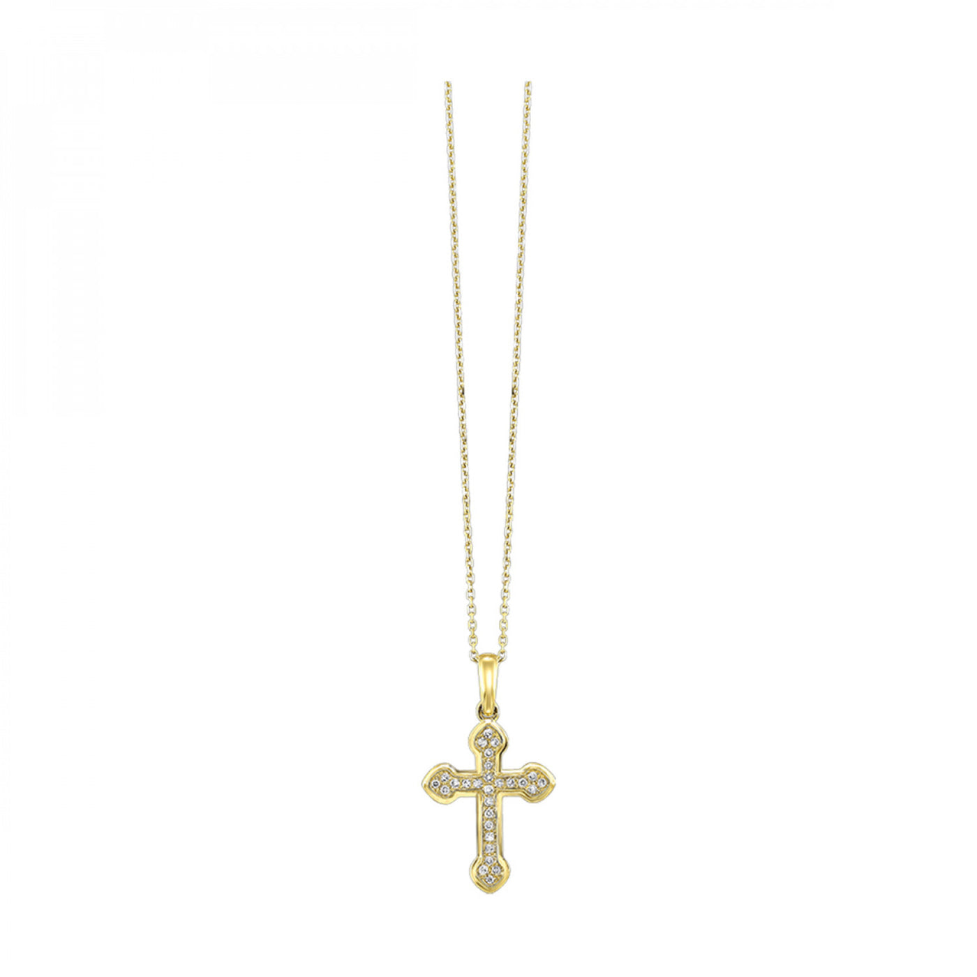 Diamond Cross Pendant in Yellow Gold