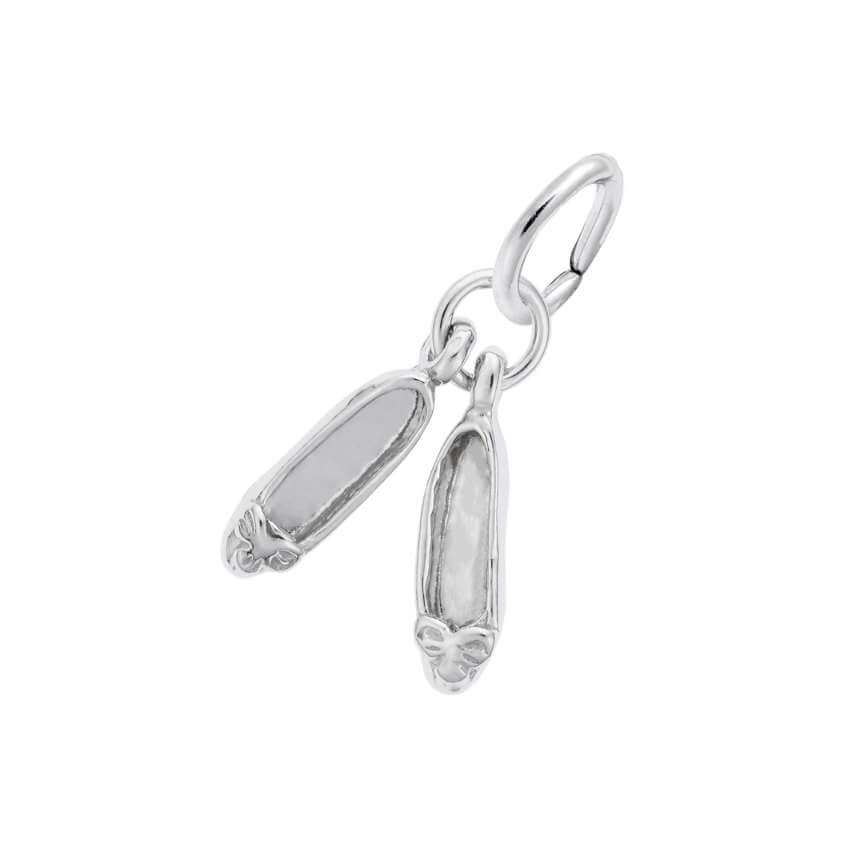 Ballet Shoes Charm in Silver