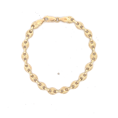 Estate Fancy Link Bracelet in Yellow Gold