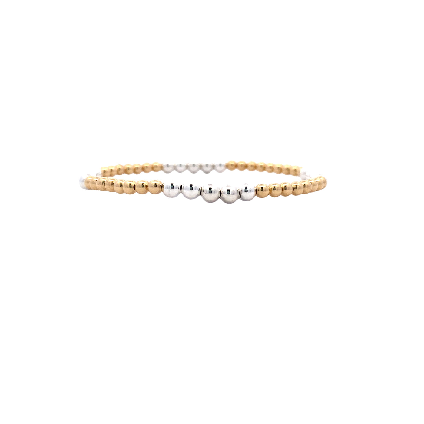 Expandable Bead Bracelet in Two-Tone Gold by Karen Lazar