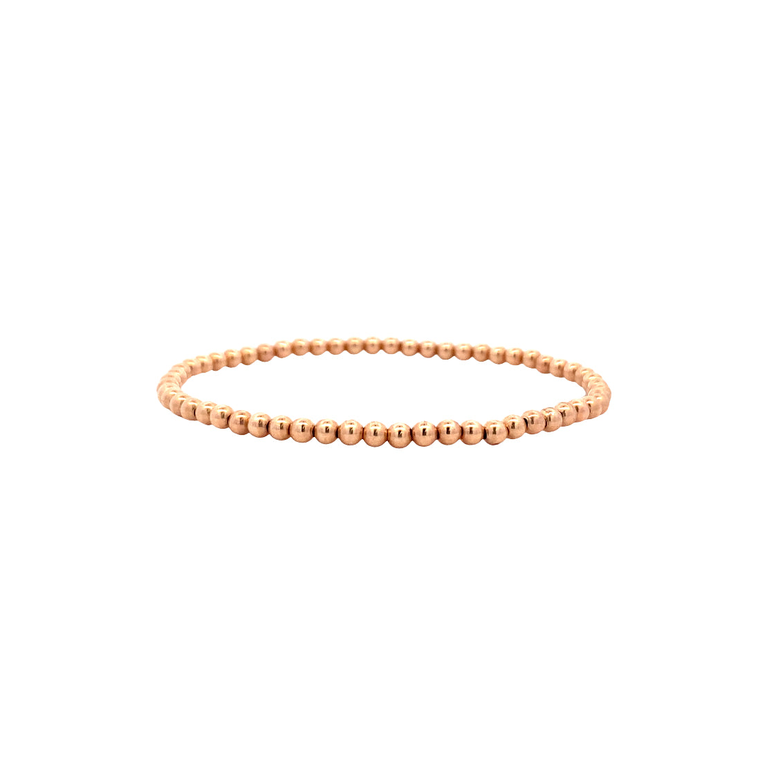 Karen Lazar Stretch 3mm Rose Gold Beaded Bracelet Size 6.25