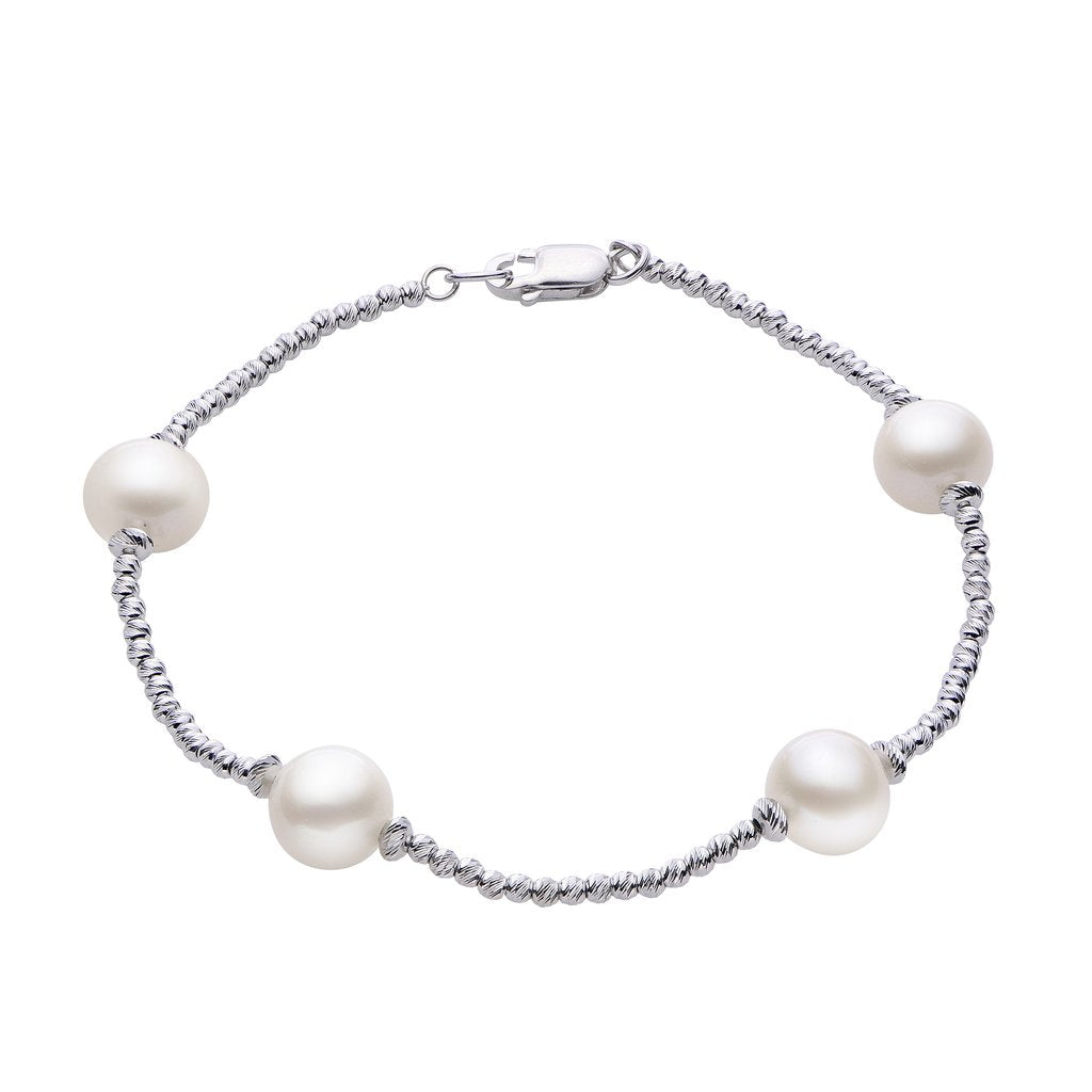 Imperial Pearl Silver Single-Strand Pearl Bracelet