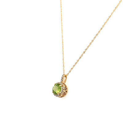 Beeghly & Co. Yellow Gold Peridot Halo Pendant BCP-XX