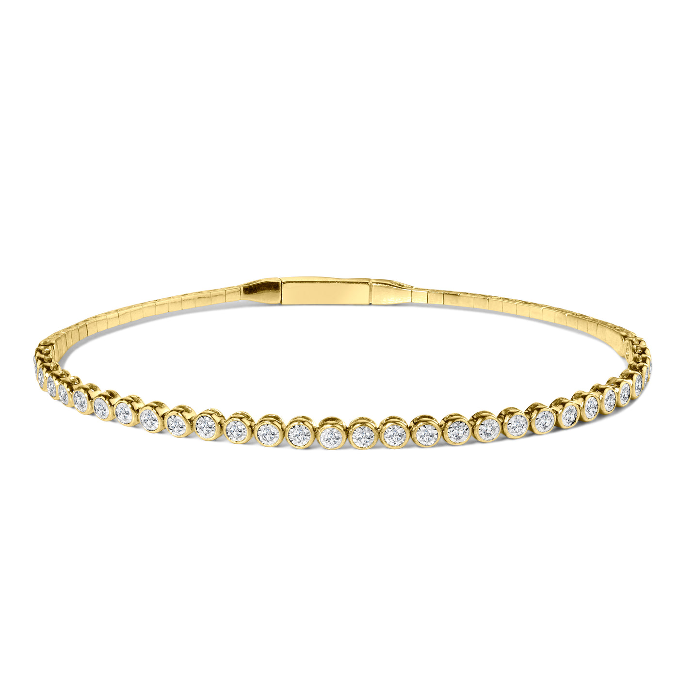 Diamond Flex Bangle in Yellow Gold