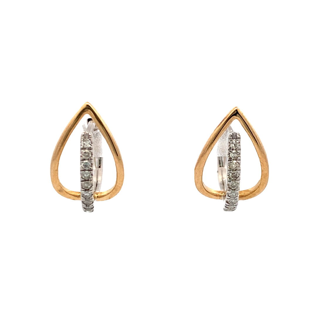 Two-Tone Diamond Hoop Earrings