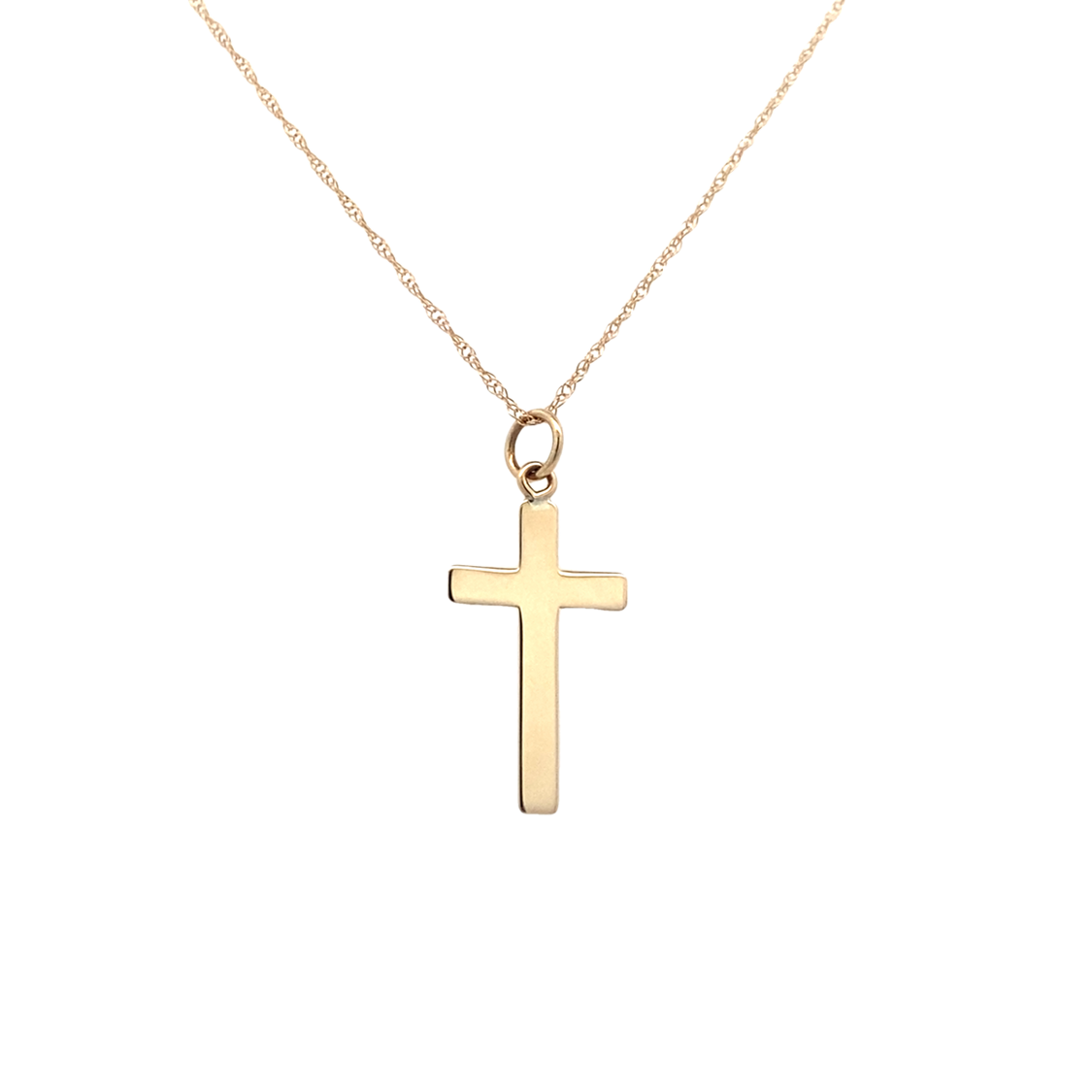 18" HP Cross Pendant in Yellow Gold