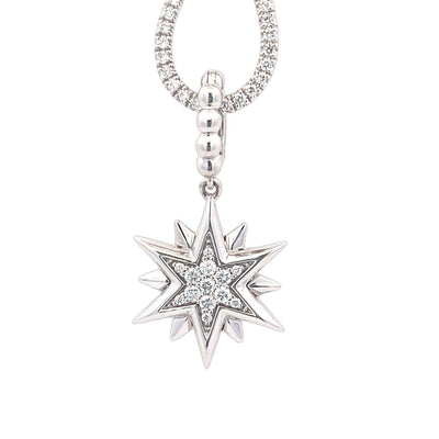 Gabriel & Co. White Gold Starburst Diamond Pendant