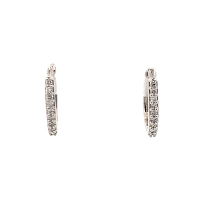 White Gold Diamond Huggie Earrings