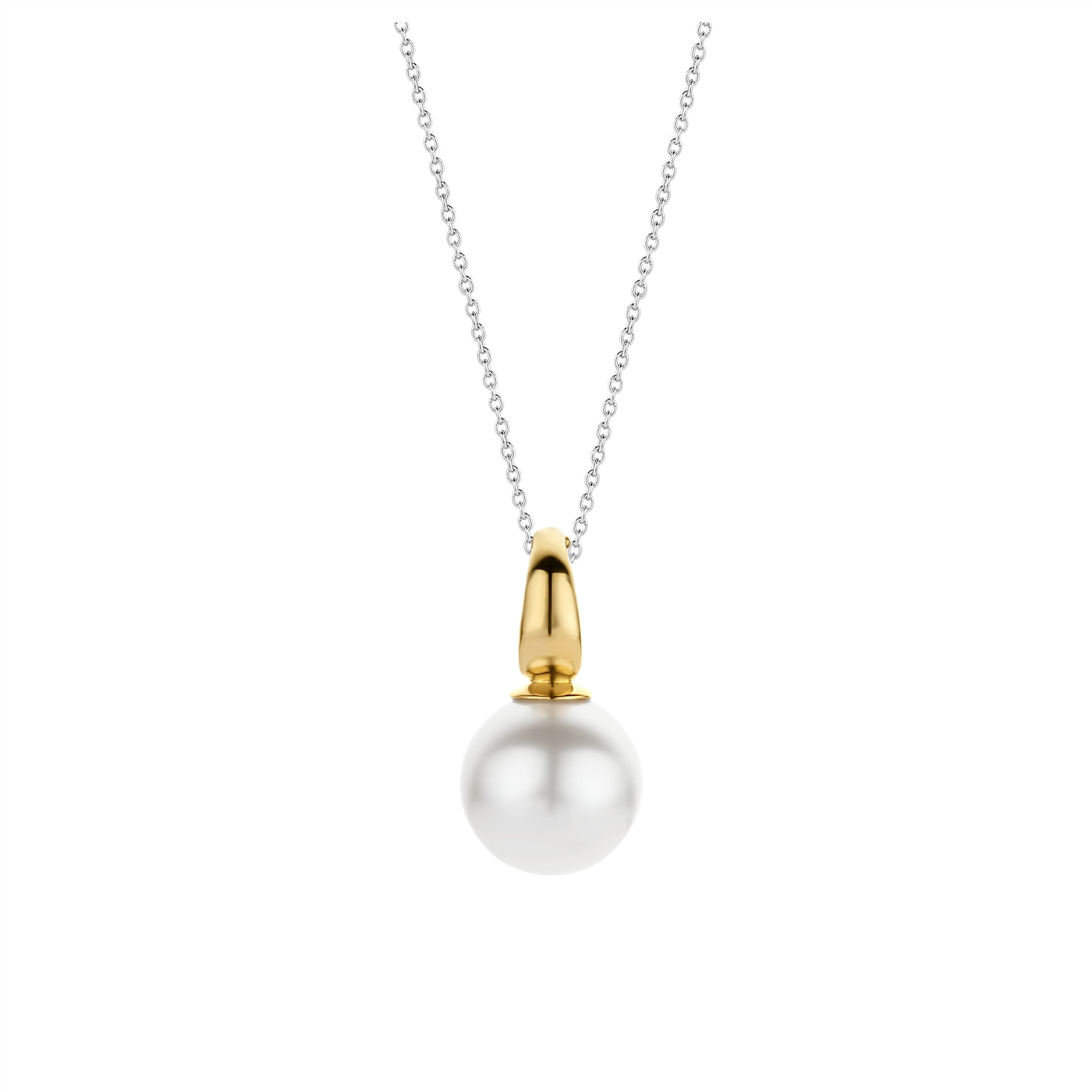 Solitaire Pearl Enhancer Pendant in Yellow Gold by Ti Sento Milano