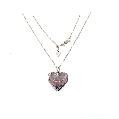 Enamel Celtic Heart Pendant in Silver by Nicole Barr