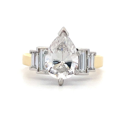 Beeghly & Co. Platinum Two-Tone Side Stones Diamond Engagement Ring BCR-134PY