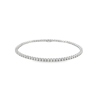 14 KT White Gold Diamond Tennis Bracelet B401300-14WF