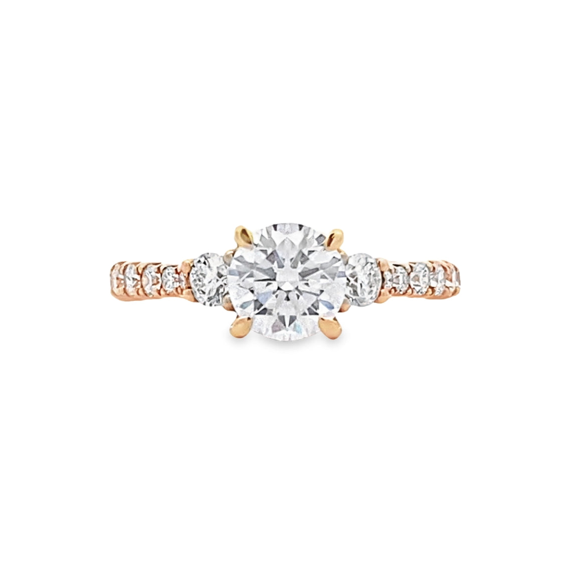 FANA 14 KT Yellow Gold 3 Stone Diamond Engagement Ring S3921/YG