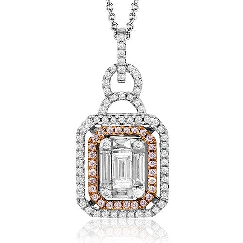 Mosaic Style Diamond Pendant in Two-Tone Gold by Simon G