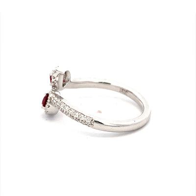 FANA 14KT White Gold Ruby and Diamond  Ring R1699R