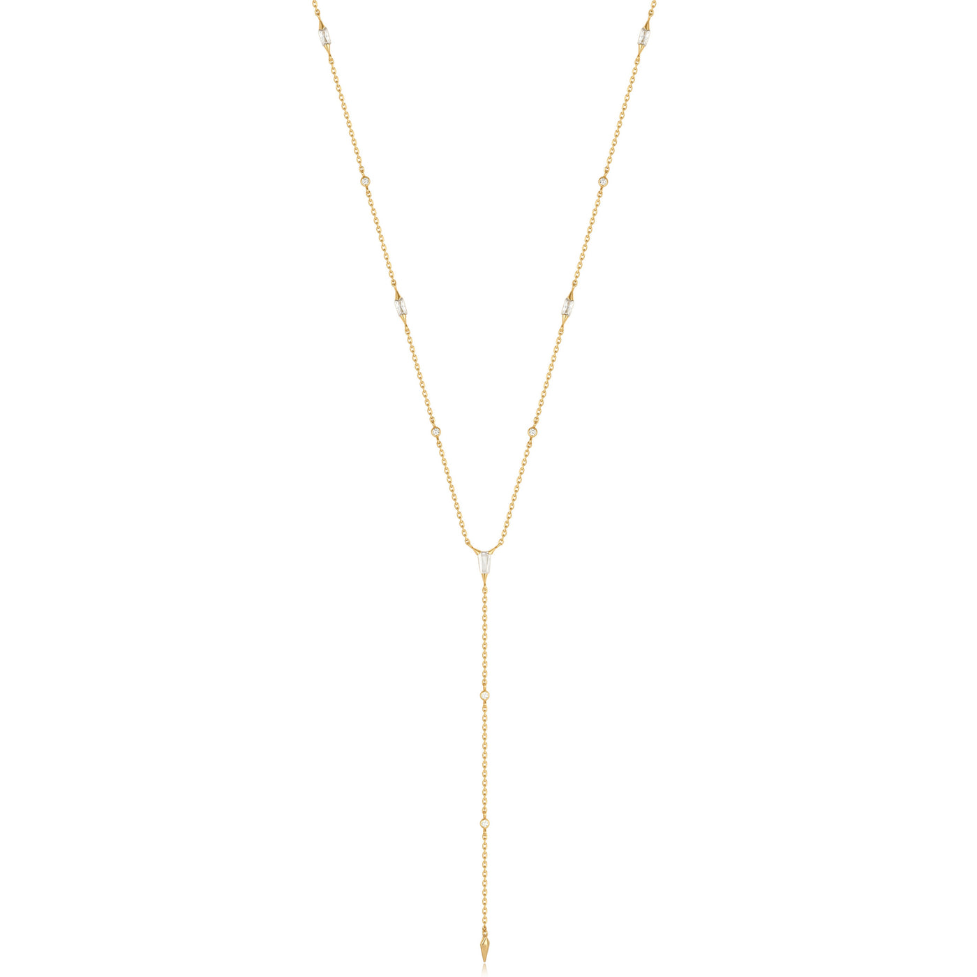 Fancy Link "Y" Necklace in Yellow Gold by Ania Haie