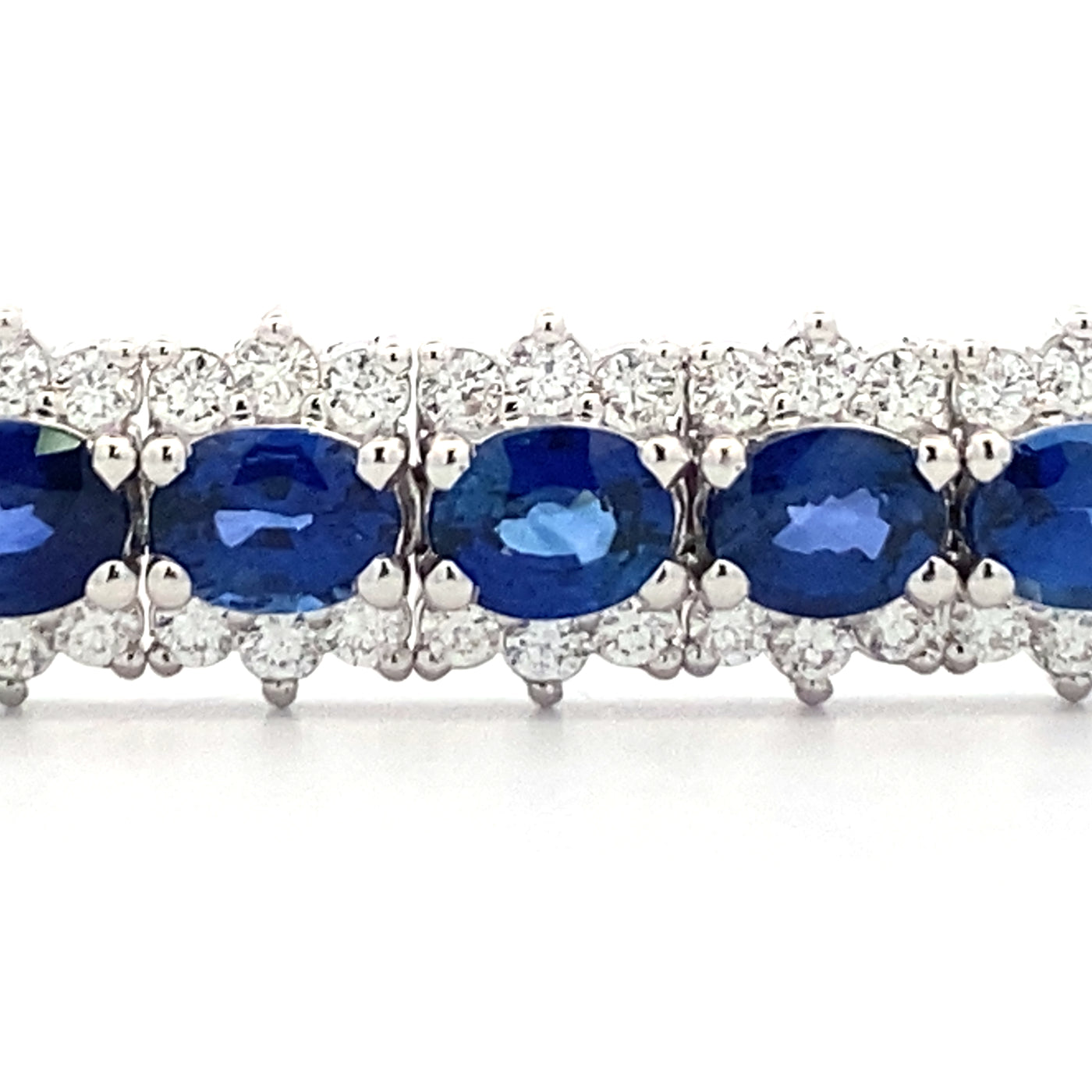 Sapphire & Diamond Tennis Bracelet in White Gold by Simon G