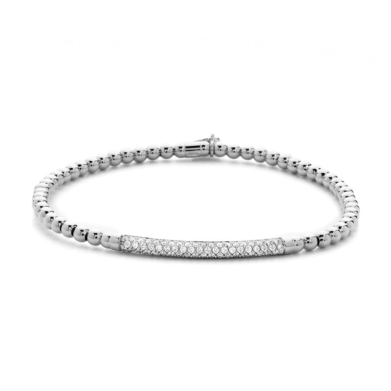 Hulchi Bellunii White Gold Bangle Diamond Bracelet