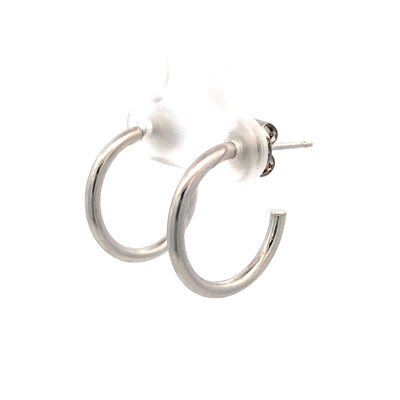 Tube Hoop Earrings in Platinum