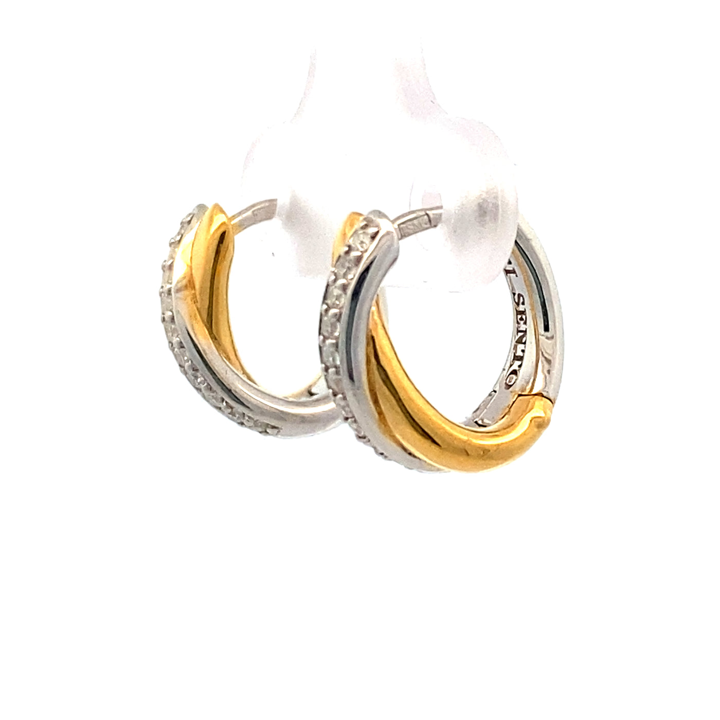 Crossover Earrings in Two-Tone Gold by Ti Sento Milano