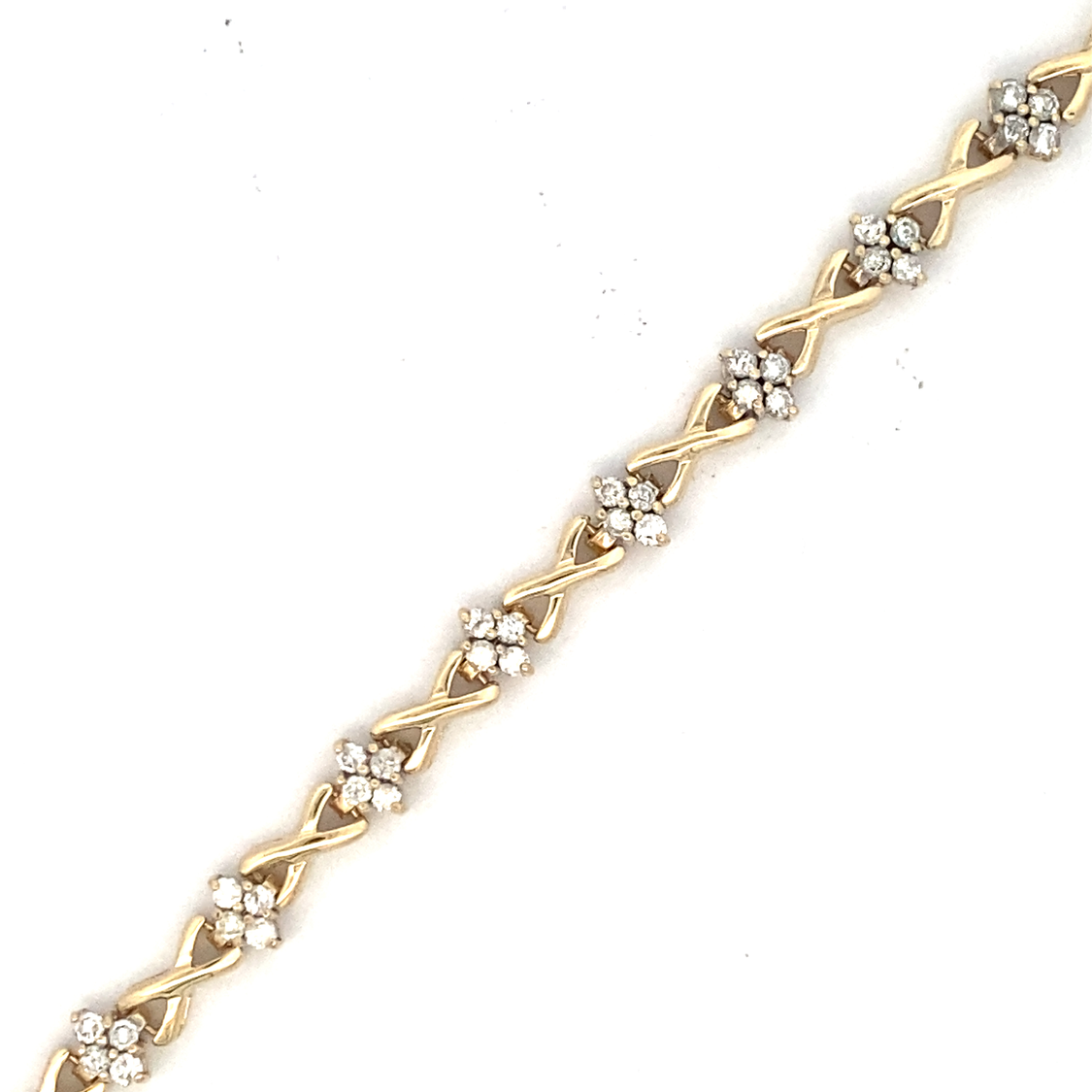 Estate Diamond Link Bracelet in Yellow Gold