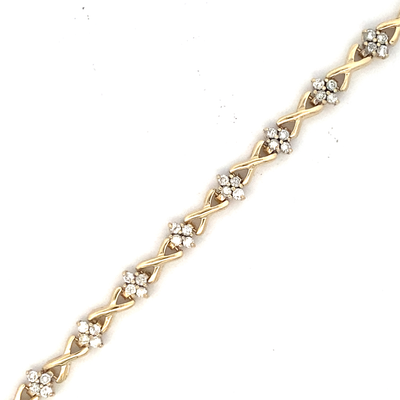 Estate Diamond Link Bracelet in Yellow Gold