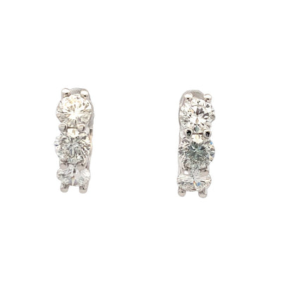 Beeghly & Co. White Gold Diamond Hoop Earrings