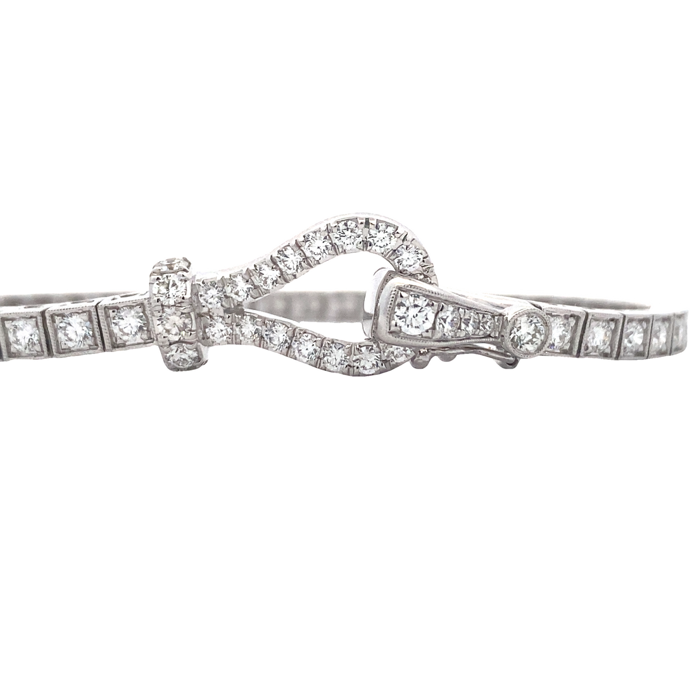 Diamond Buckle Bracelet in White Gold by Simon G