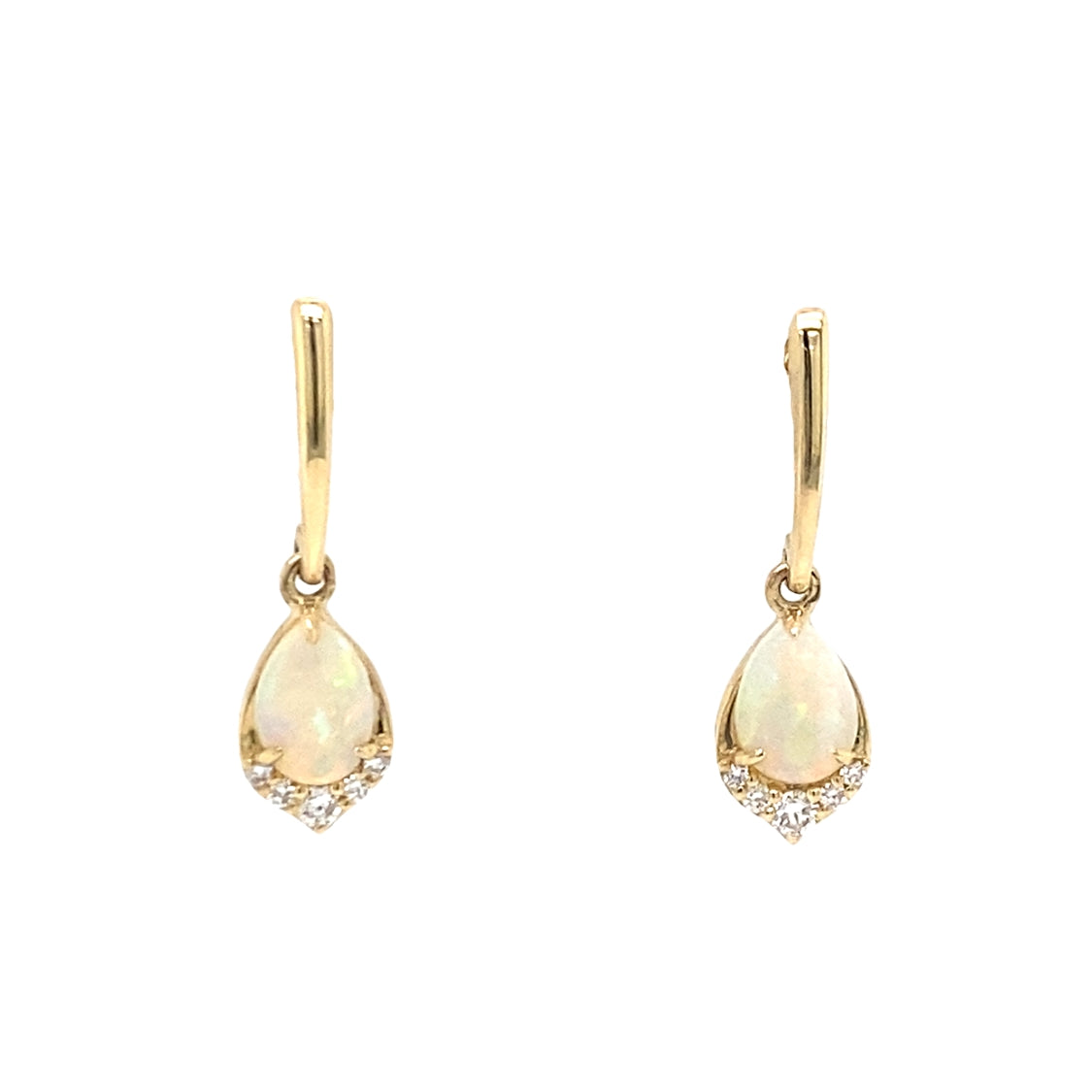 Australian Opal and Diamond Drop Earrings in Yellow Gold by Parle