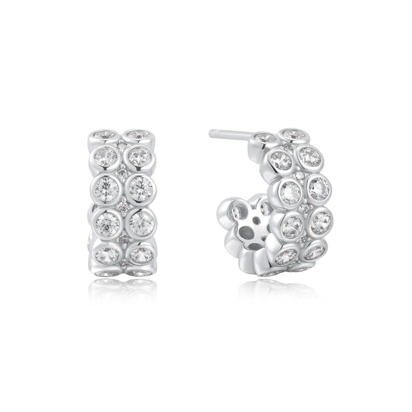 CZ Double Row Studs in Silver by Ania Haie